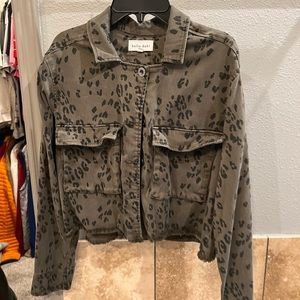 Bella Dahl XS Crop Jacket Green/Print - USED